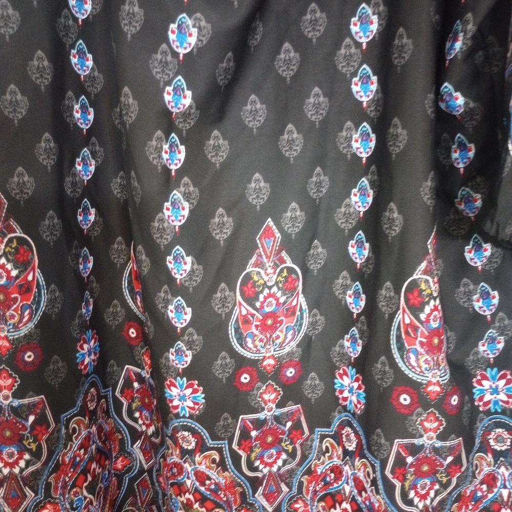 Rock And Roll Cowgirl Women's 3/4 Sleeve Paisley Style Design Tunic Dress - Picture 3 of 10